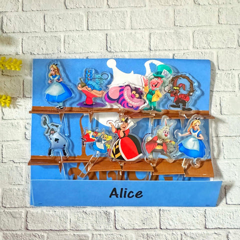 Alice in Wonderland Acrylic Food Picks