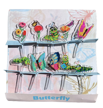 Butterfly & Caterpillar Acrylic Food Picks