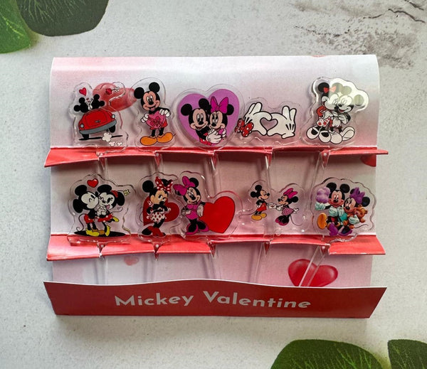 Mickey Mouse Valentine Acrylic Food Picks