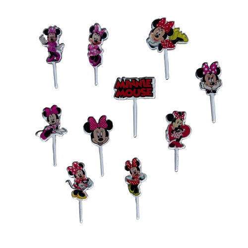 Pretty Pink Minnie Mouse Ep1 Acrylic Food Picks