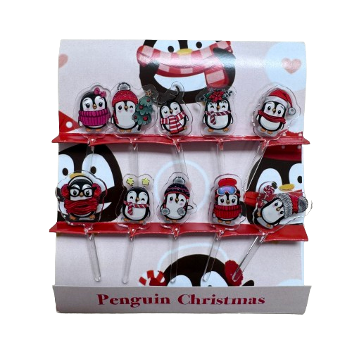 Penguin Christmas Acrylic Food Pick