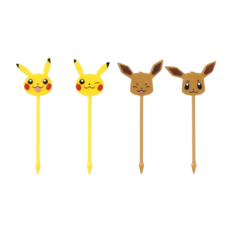 Pikachu & Eevee Long Food Picks