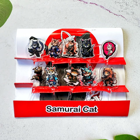 Sumurai Cat Acrylic Food Pick