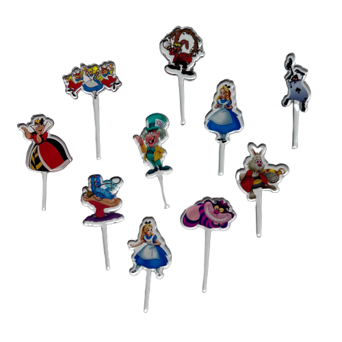 Alice in Wonderland Acrylic Food Picks