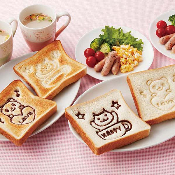 Happy Bear Bento Sandwich Stamp Set Munchbox bento sandwich cutter 