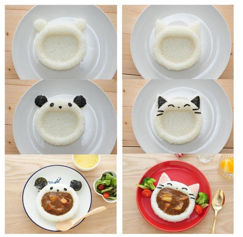 Bear & Cat Curry Rice Mould Set
