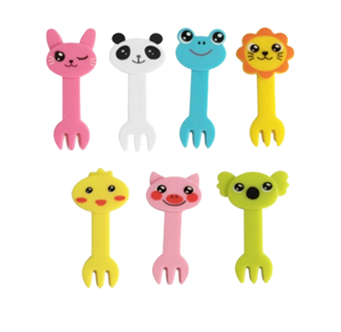 Seven Animal Friends Food Forks